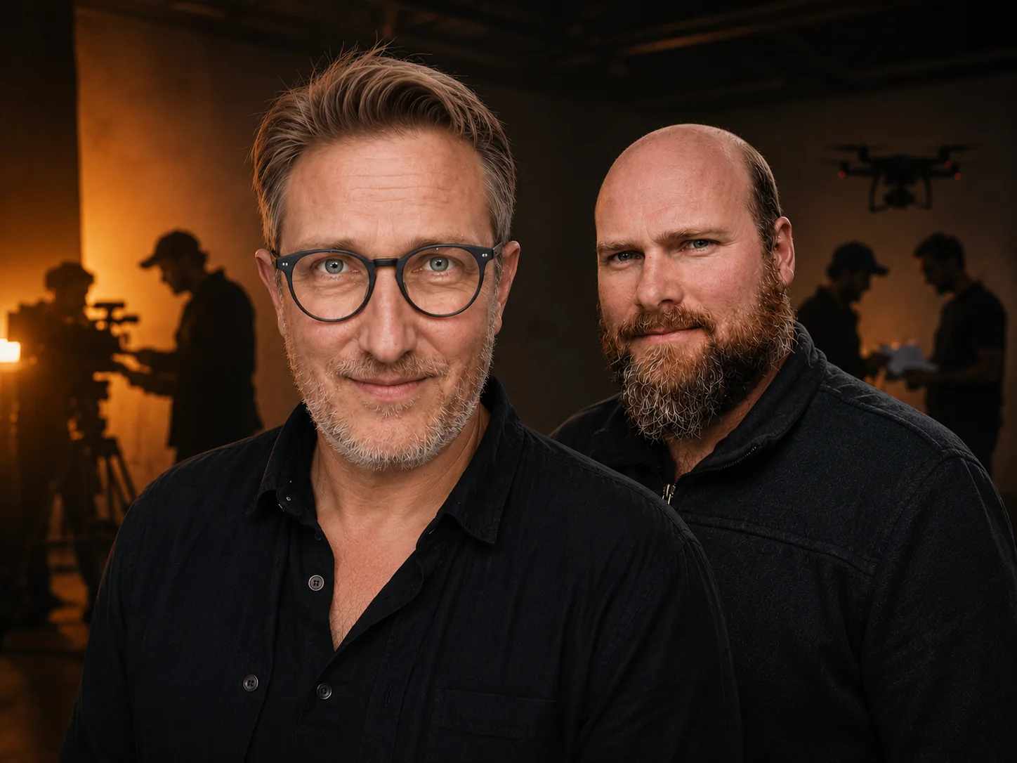 Tim Ohlendorf und Tonio Wolf bei einer Filmproduktion